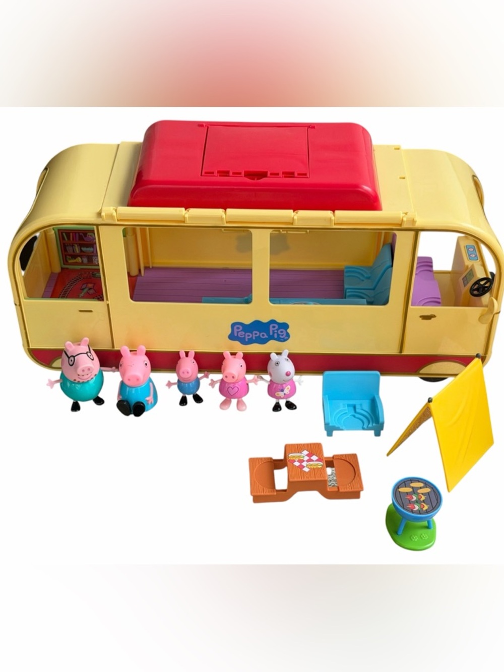 Peppa Pig Yellow & Red Camper Van Playset with Family Figures - Picture 8 of 8